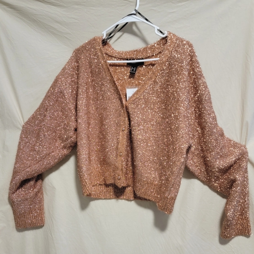 Forever 21 Cropped Metallic Sweater